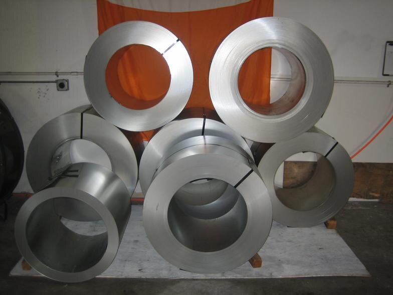 Material coils used for storm-panel manufacturing at HSPM
